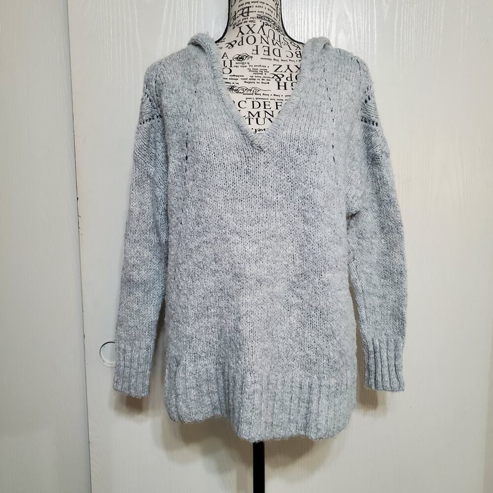 American Eagle Jegging Fit Hooded Sweater Wool Blend Light Gray Small Soft Cozy